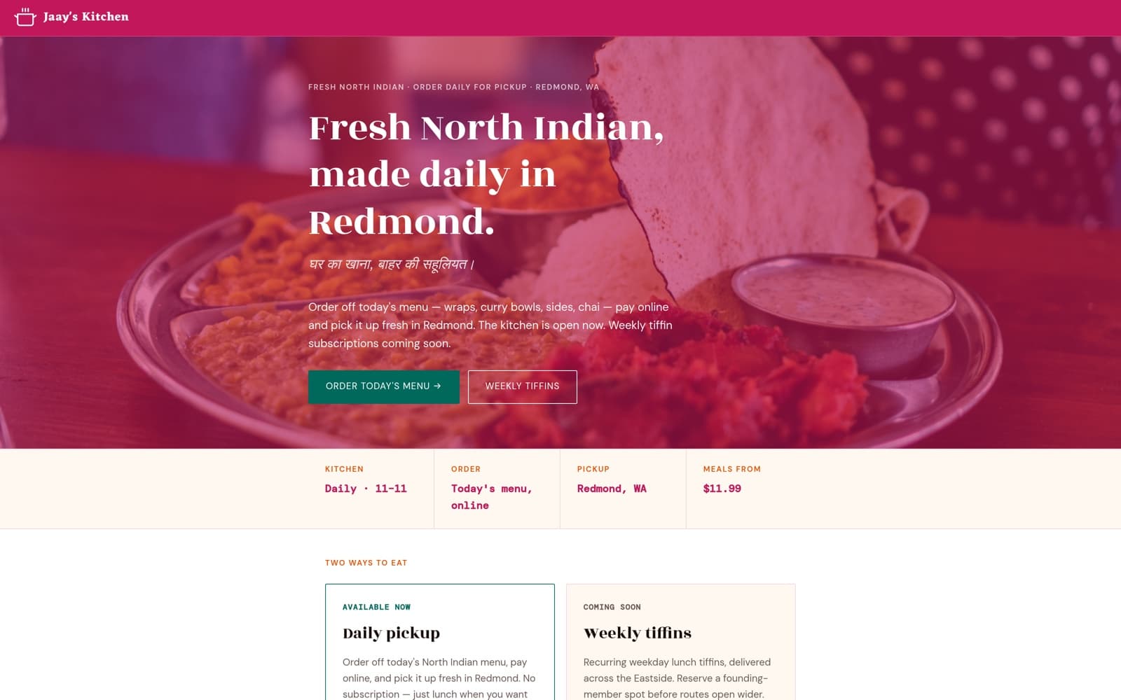 Jaay's Kitchen — product screenshot