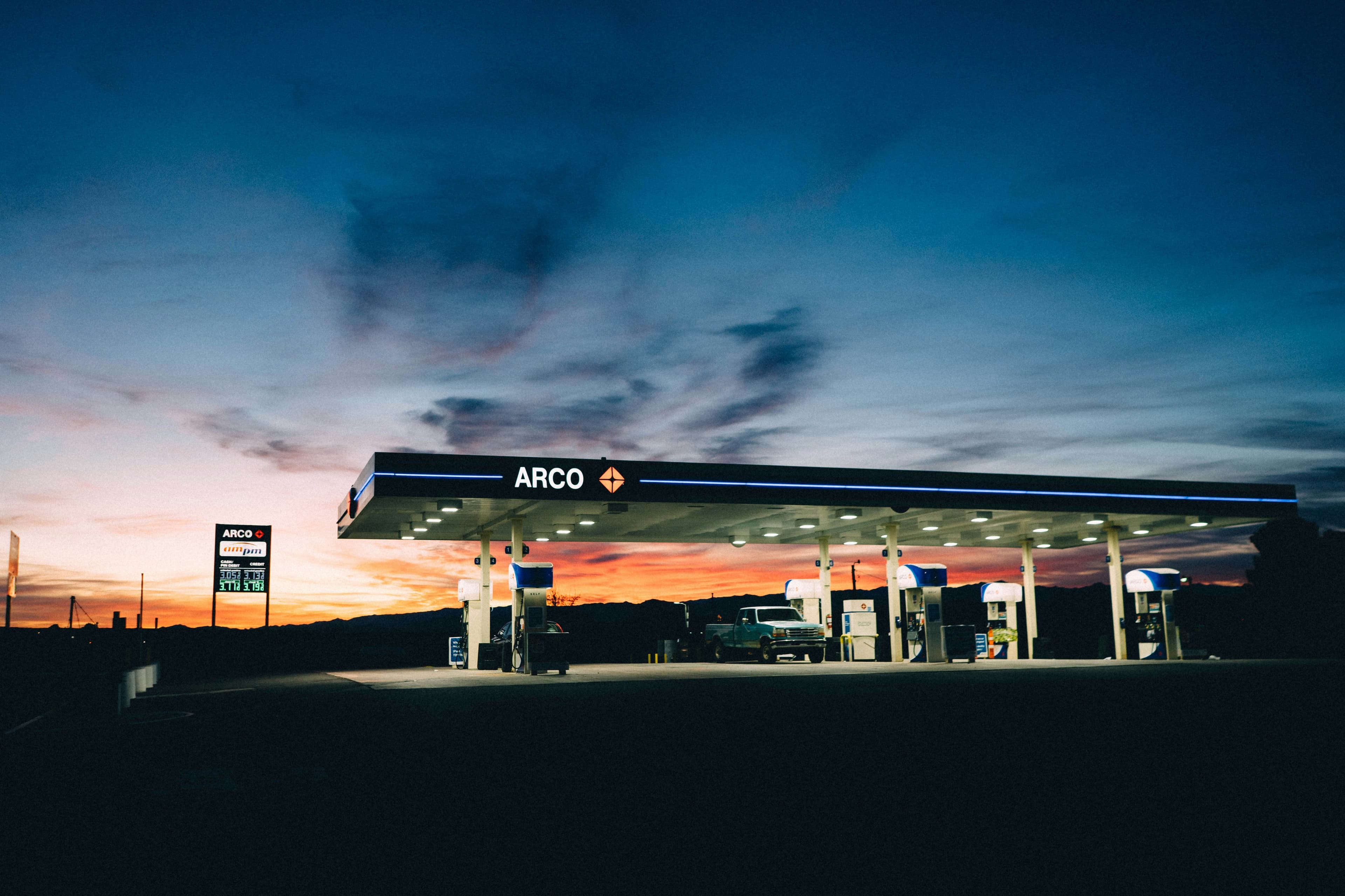 Gas station at golden hour — recent close by Harman Pannu, gas station broker Washington State