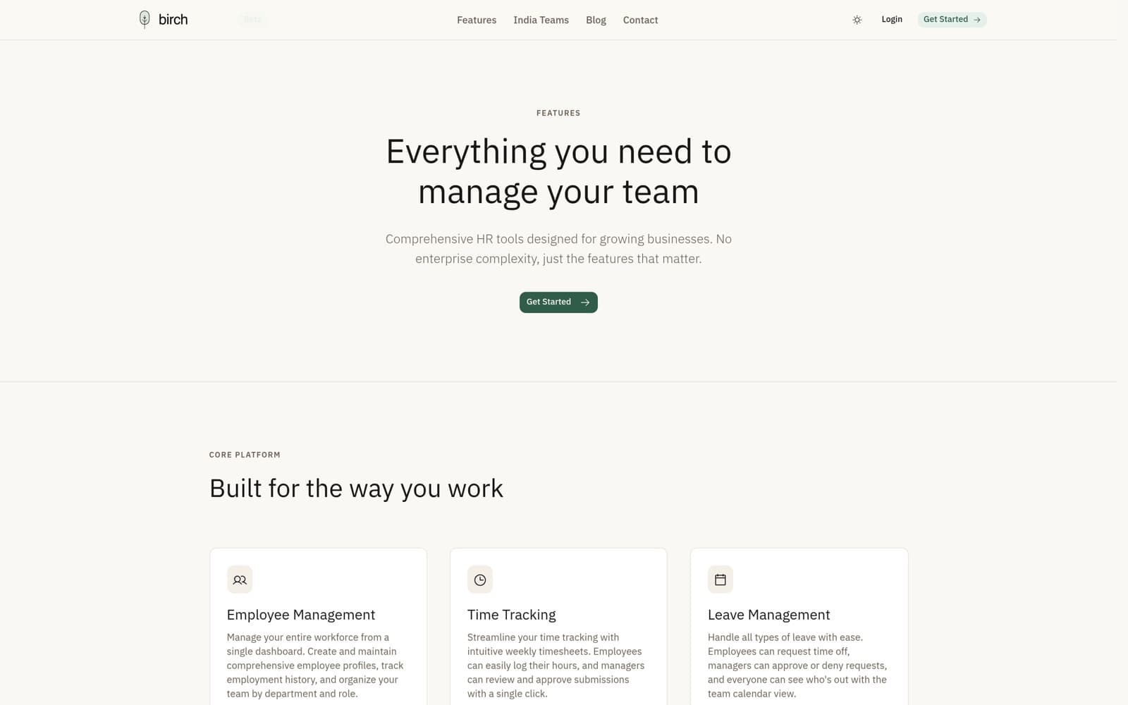 birchspace — Features