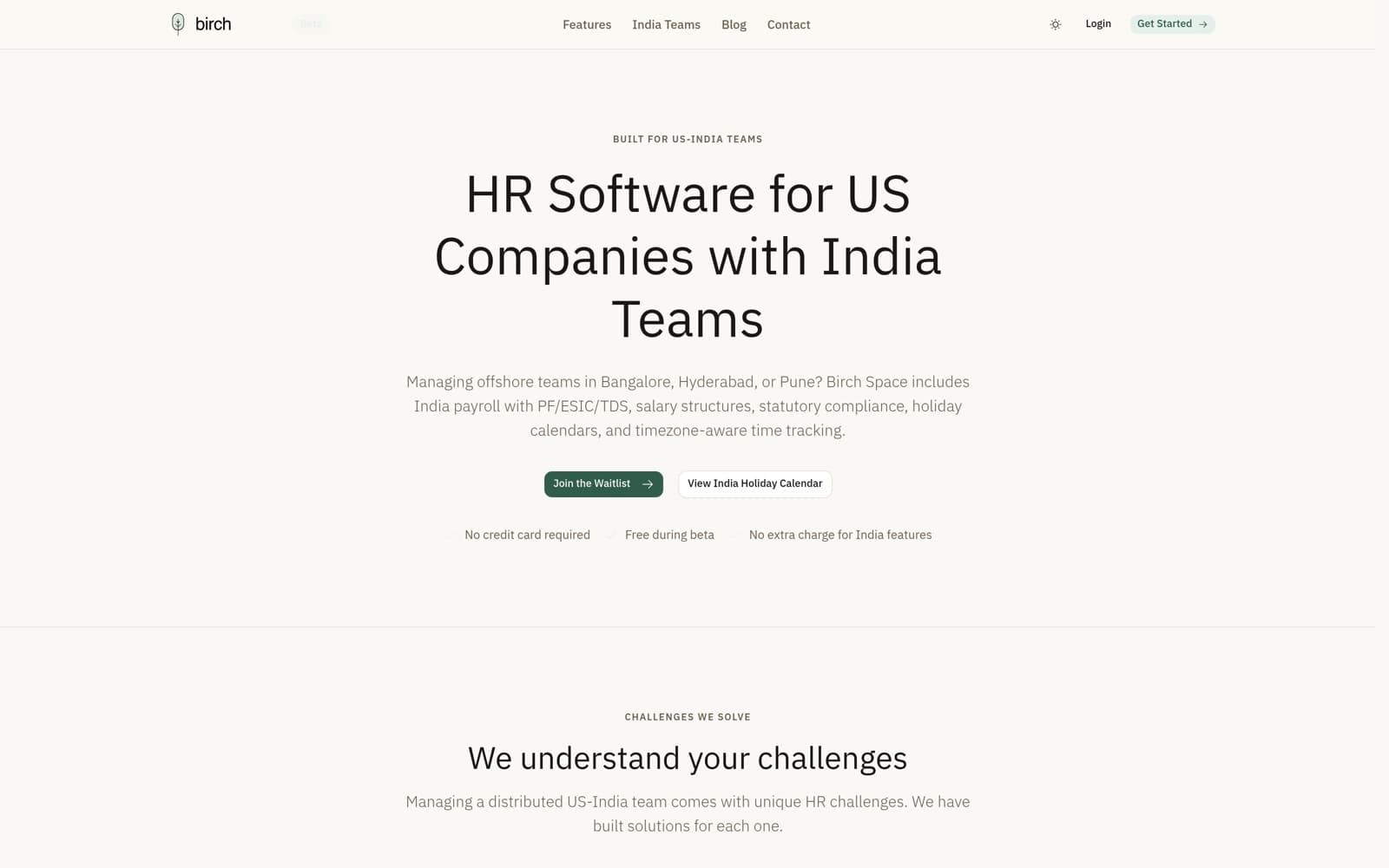 birchspace — India teams